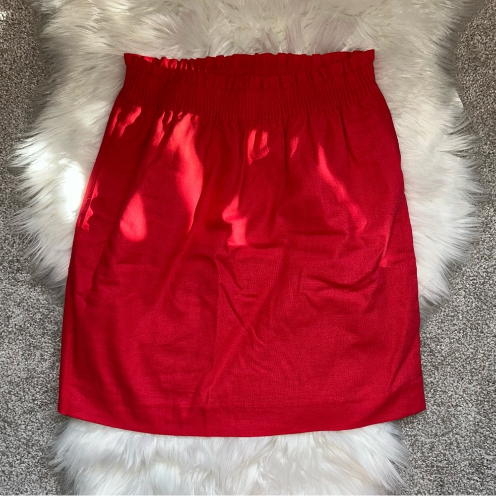 J. Crew Factory Red Pencil Mini Skirt Cocktail
